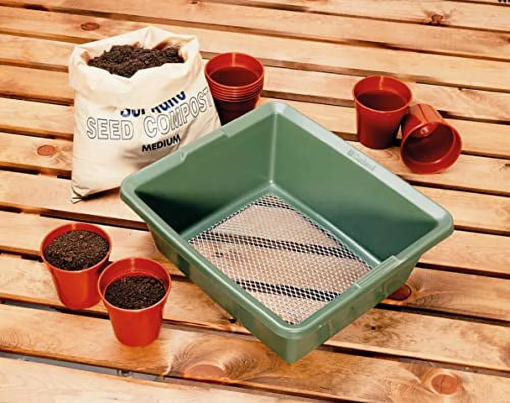 Tierra Garden Mesh Garden Sieve, Fine Galvanized Screen for Efficient Soil Sifting and Planting Preparation, 14.25”x12.75”x5.5” (Standard)