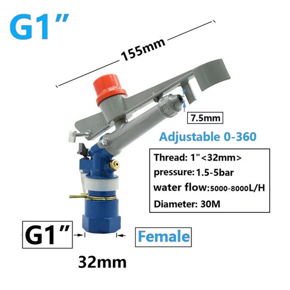 Cumbed Female Thread Big Covering Range Sprinklers Farm Garden Irrigation Sprinkler