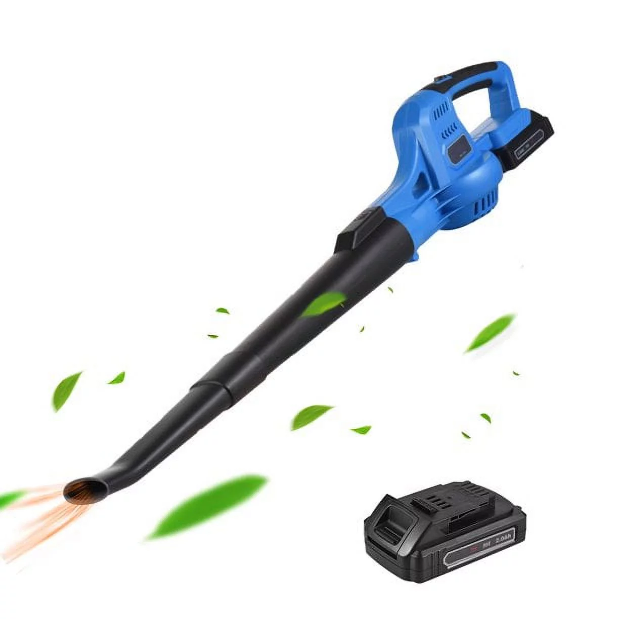 Tomshine Cordless Electric Blower 2-Speed Control 60MPH/ 130MPH Portable Handheld Power Blower Sweeper with Extension Tubes 2.0Ah Battery Fast for Gutter Yard Lawn Jobsite