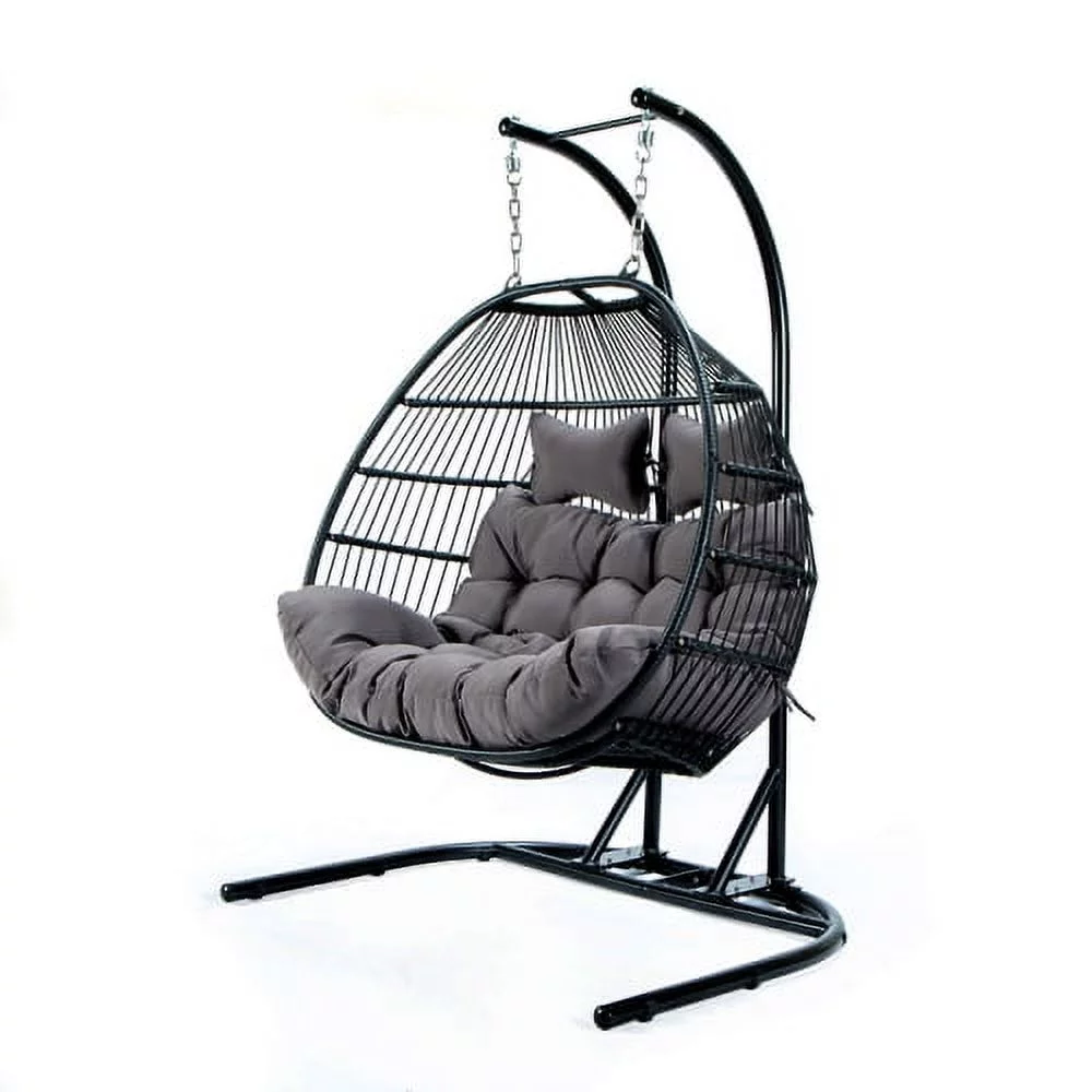 Buumin FOLDING DOUBLE SWING CHAIR w/CUSHION