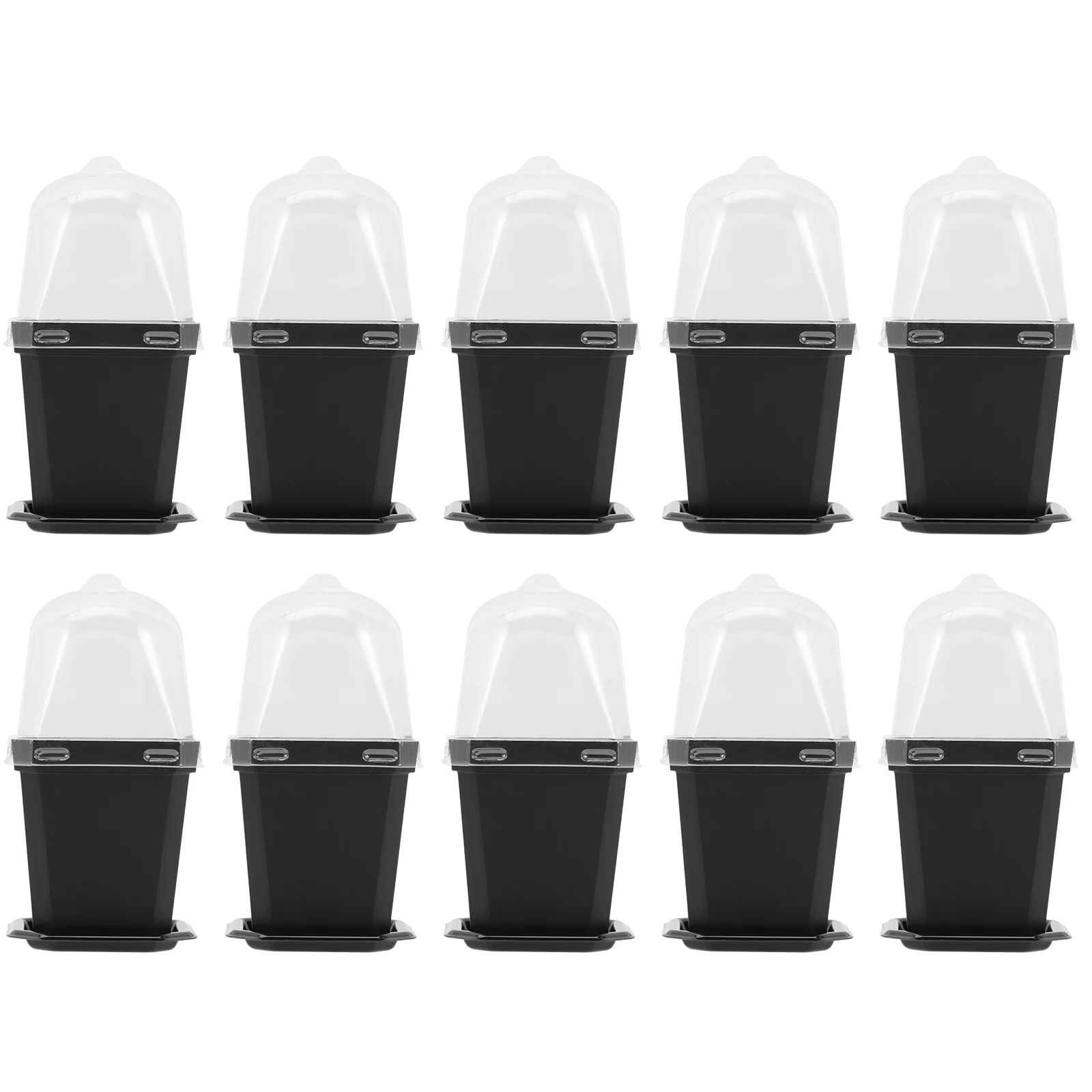 10 Sets Nursery Stuffed Flower Pot Seedlings Pots Containers Orchid Small Plastic Plant Garden Planting Abs
