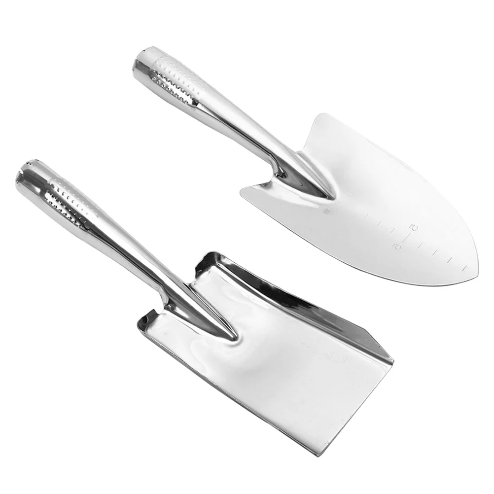 Gardening Shovel 2 Pcs Supply Trowel Scoop Plant Accessories Tiller Tool Planting Stainless Steel Travel