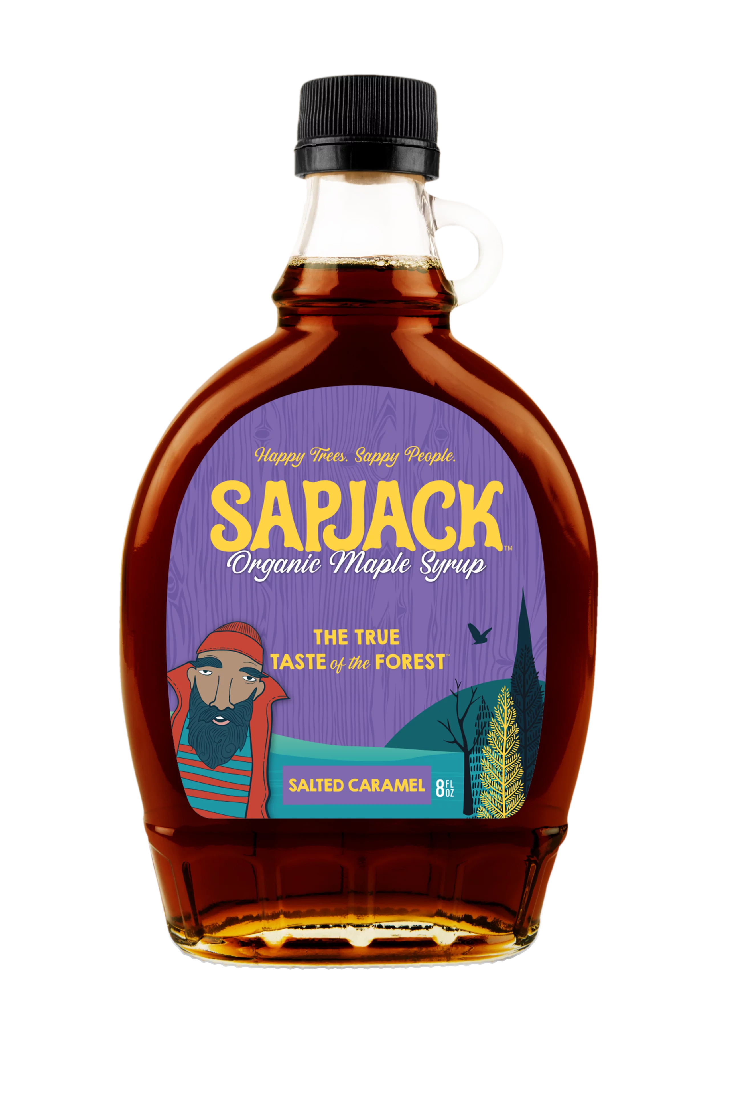 SAPJACK Salted Caramel Organic Maple Syrup - 8oz - 100% Pure Maple Syrup
