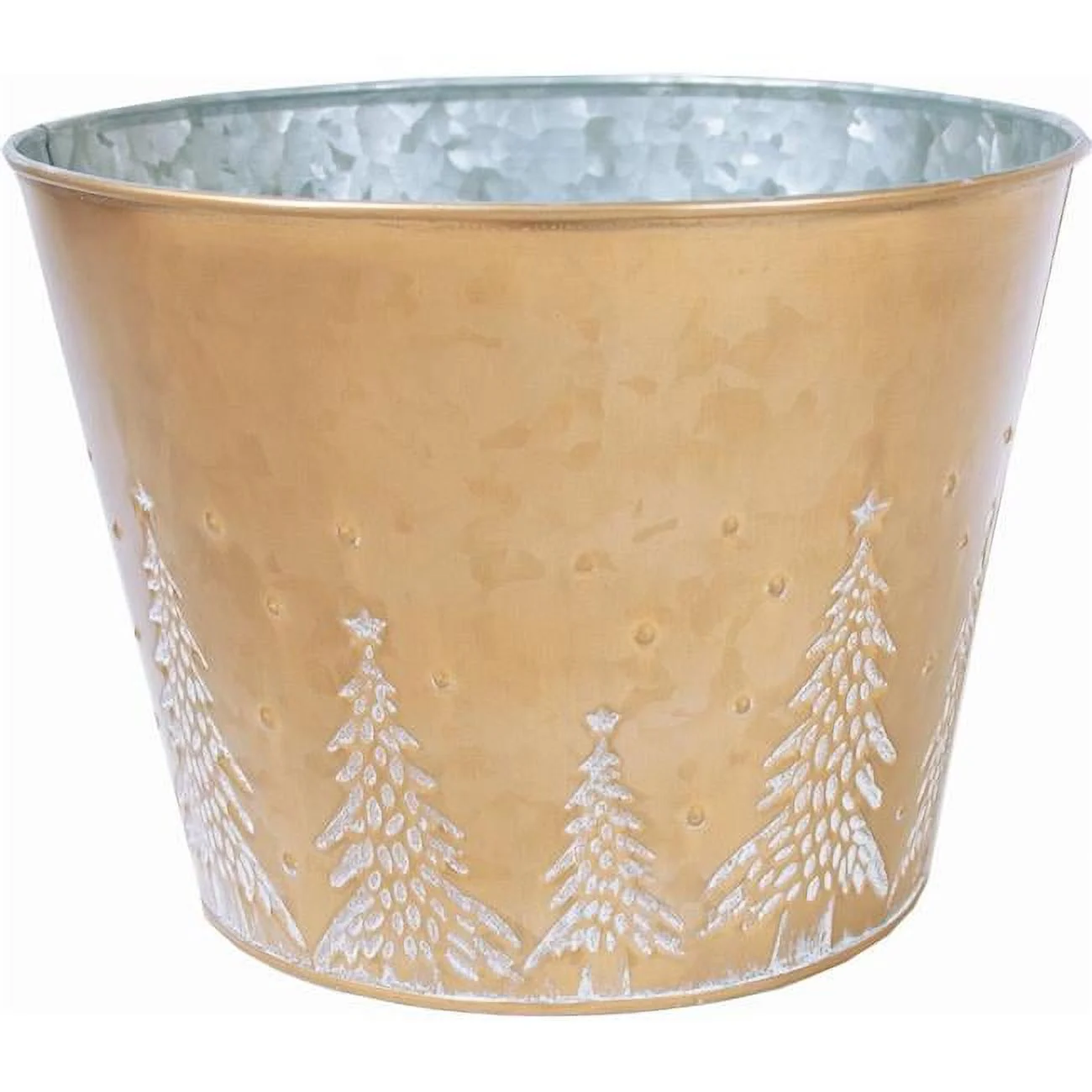 AI-GA3525GDT-Q01 Gold with White Trees Planter