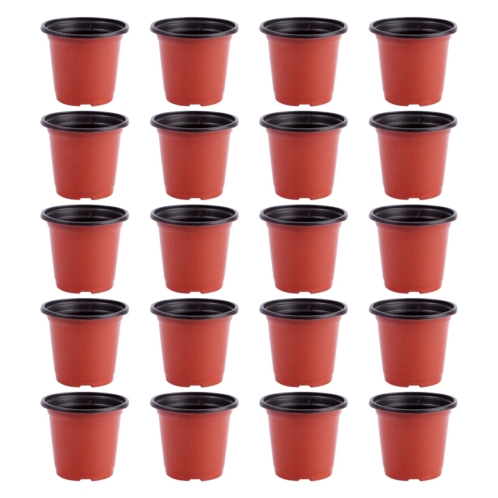 NUOLUX DOITOOL 20PCS Plastic Plant Flower Pots Nursery Seedlings Pot Lightweight Two-tone Universal Flower Plant Container Starting Pots