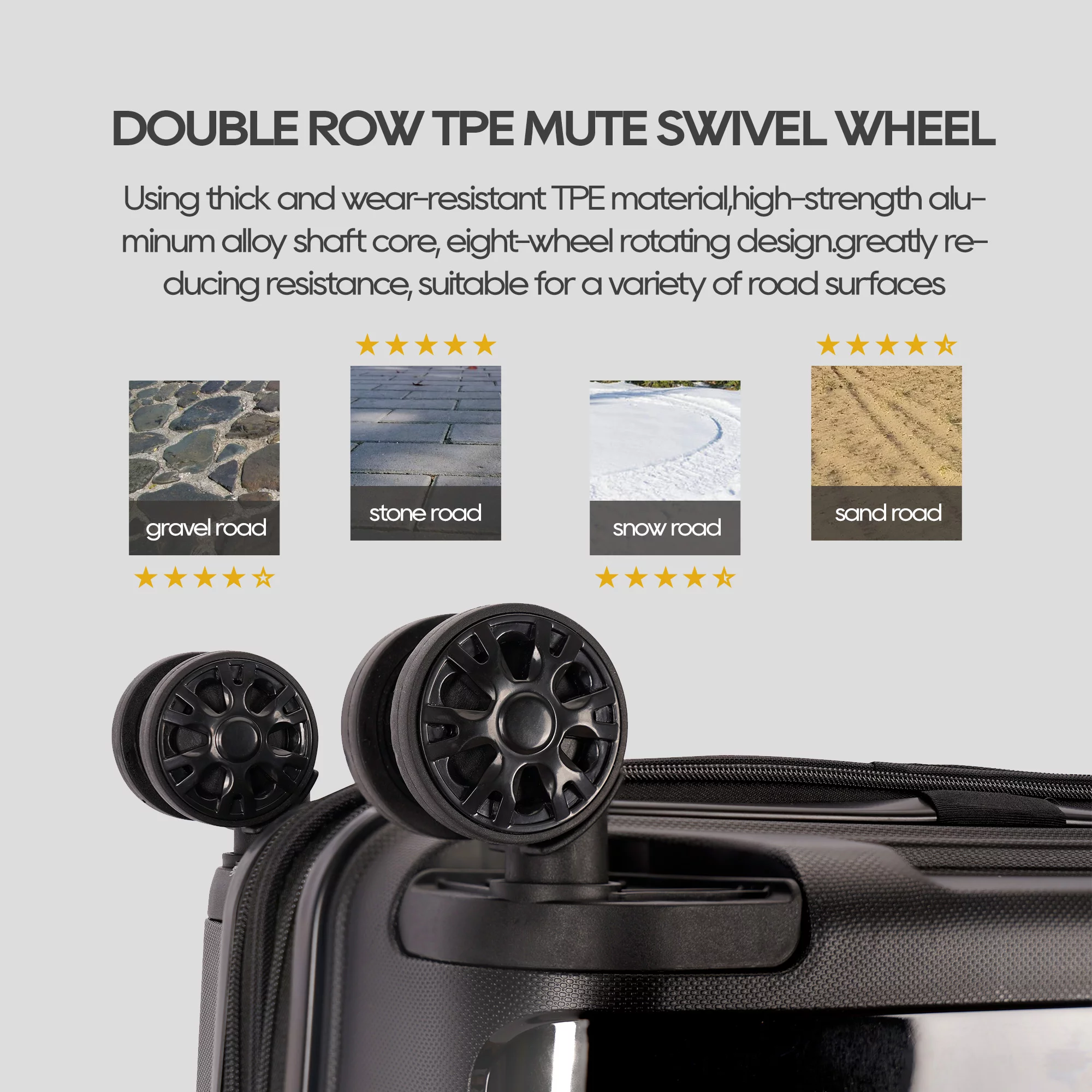 Ginza Travel Luggage 28 Inch Expandable Suitcase with Double Spinner Wheels and TSA Lock,Black