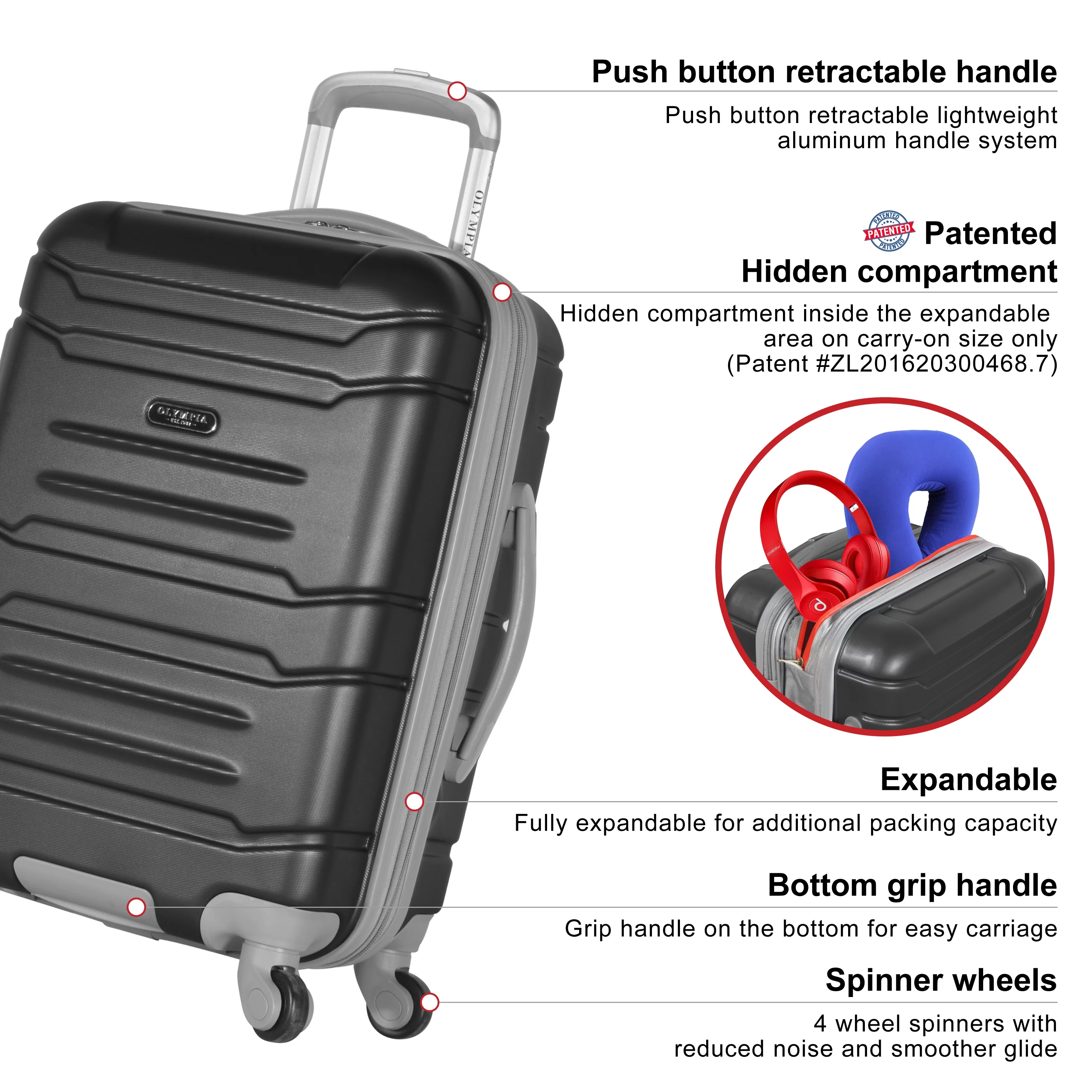 Denmark 21 Carry-On W/Hidden Compartment