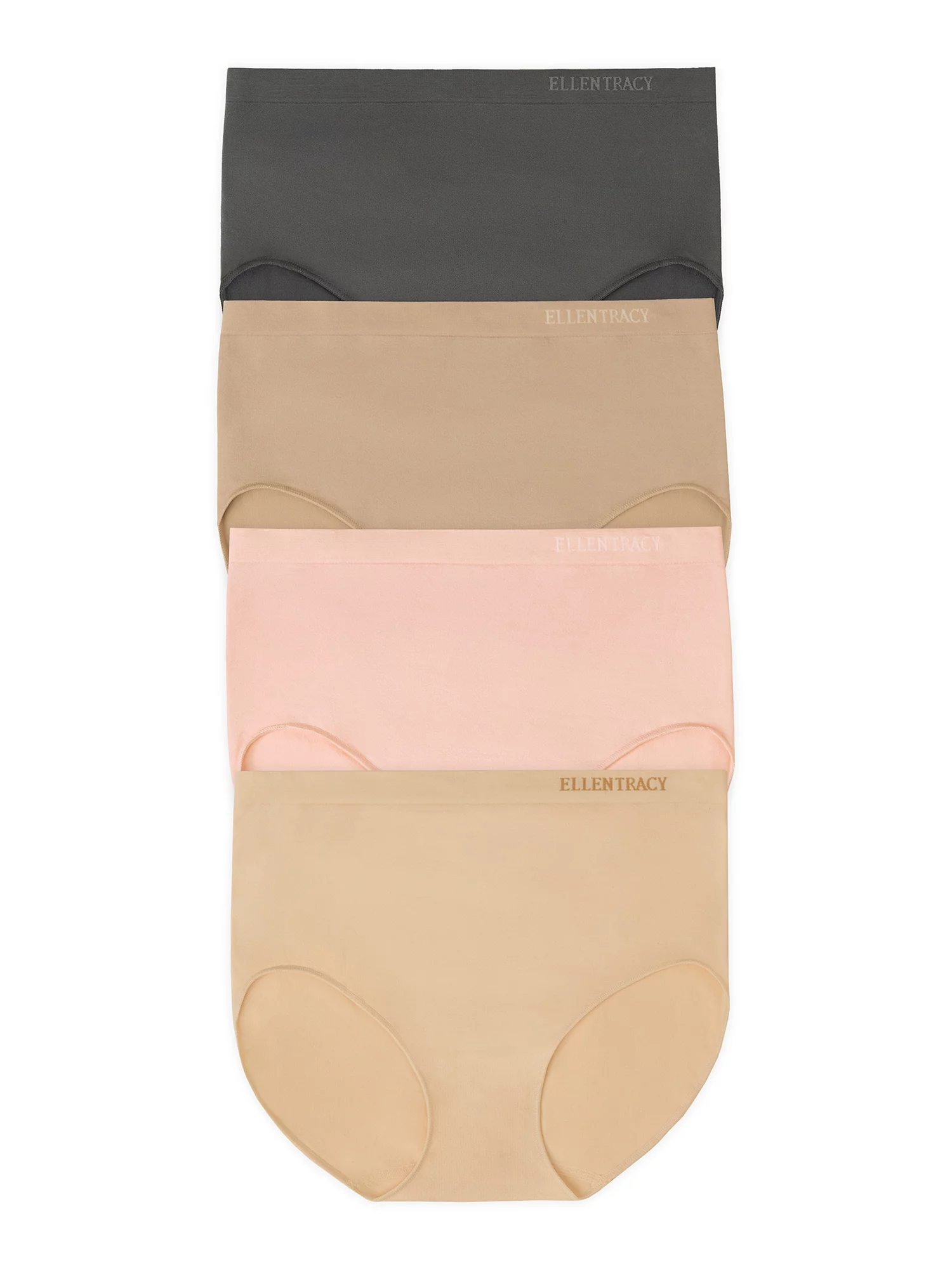 Ellen Tracy Women's Seamless Full Brief Panty, 4 Pack