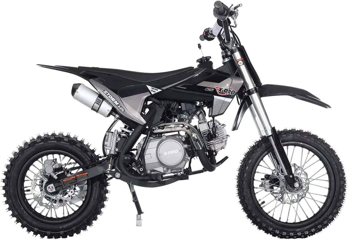 X-Pro Brand New Storm 125cc Dirt Bike with 4-Speed Manual Transmission, Kick Start, Big 14