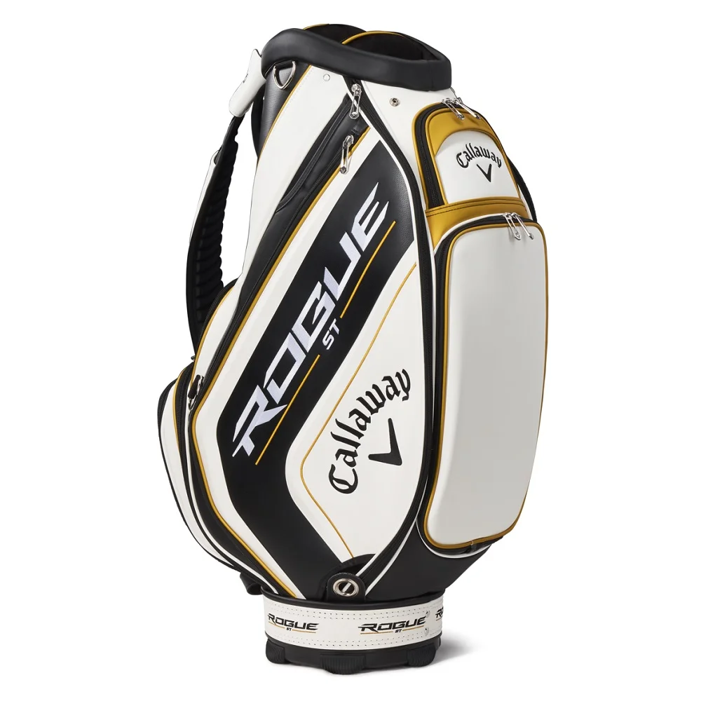 NEW Callaway Rogue ST White/Black/Gold Tour Staff Golf Bag