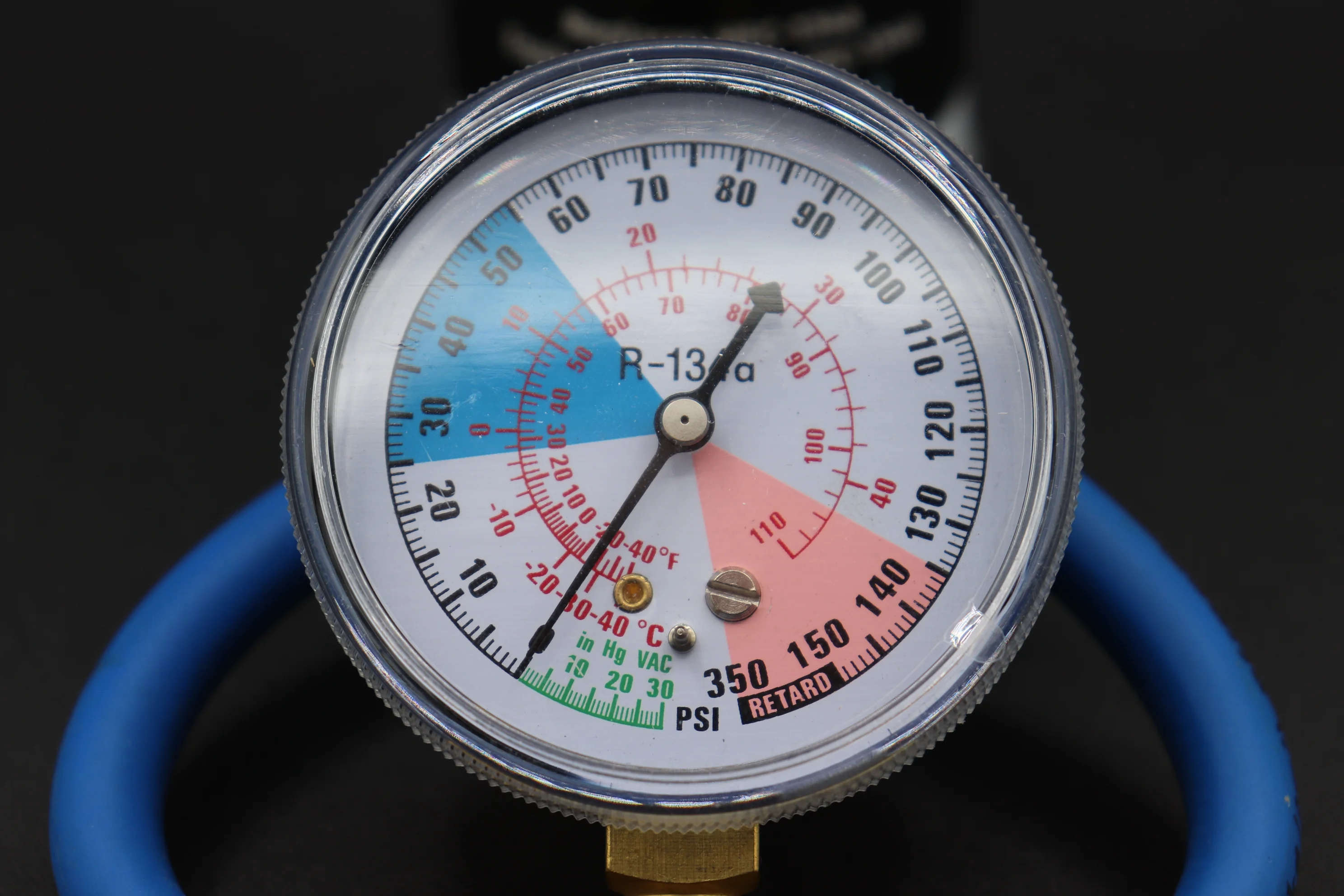 R134a Refrigerant replacement with stop leak, case of 12 and Brass gauge, R134, r134a