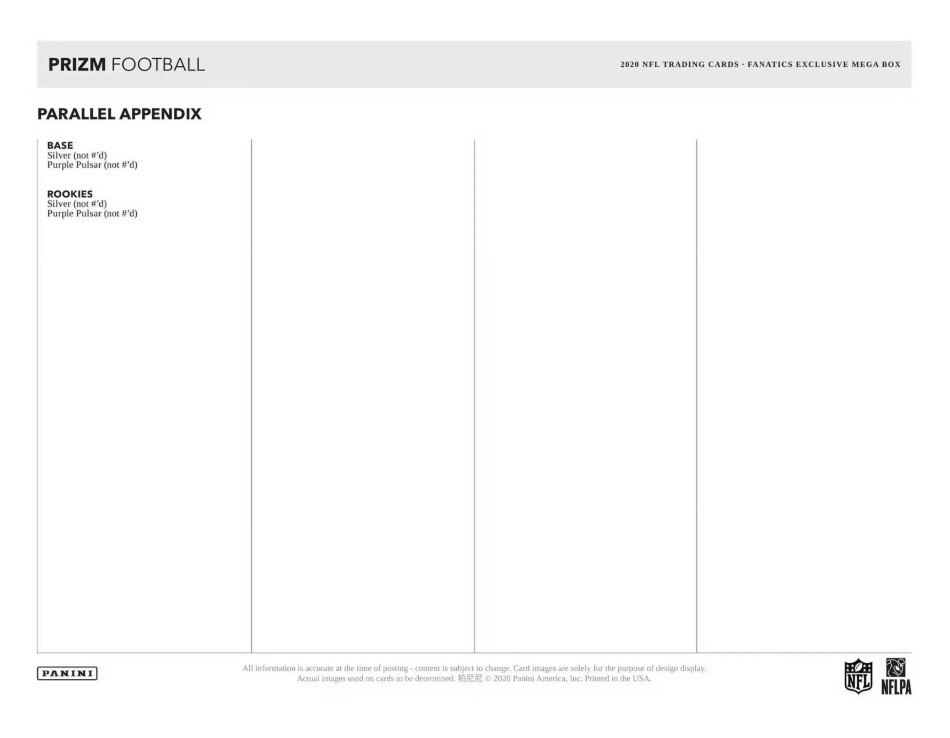 2020 Panini Prizm Football Fanatics Mega Box (Purple Pulsar)