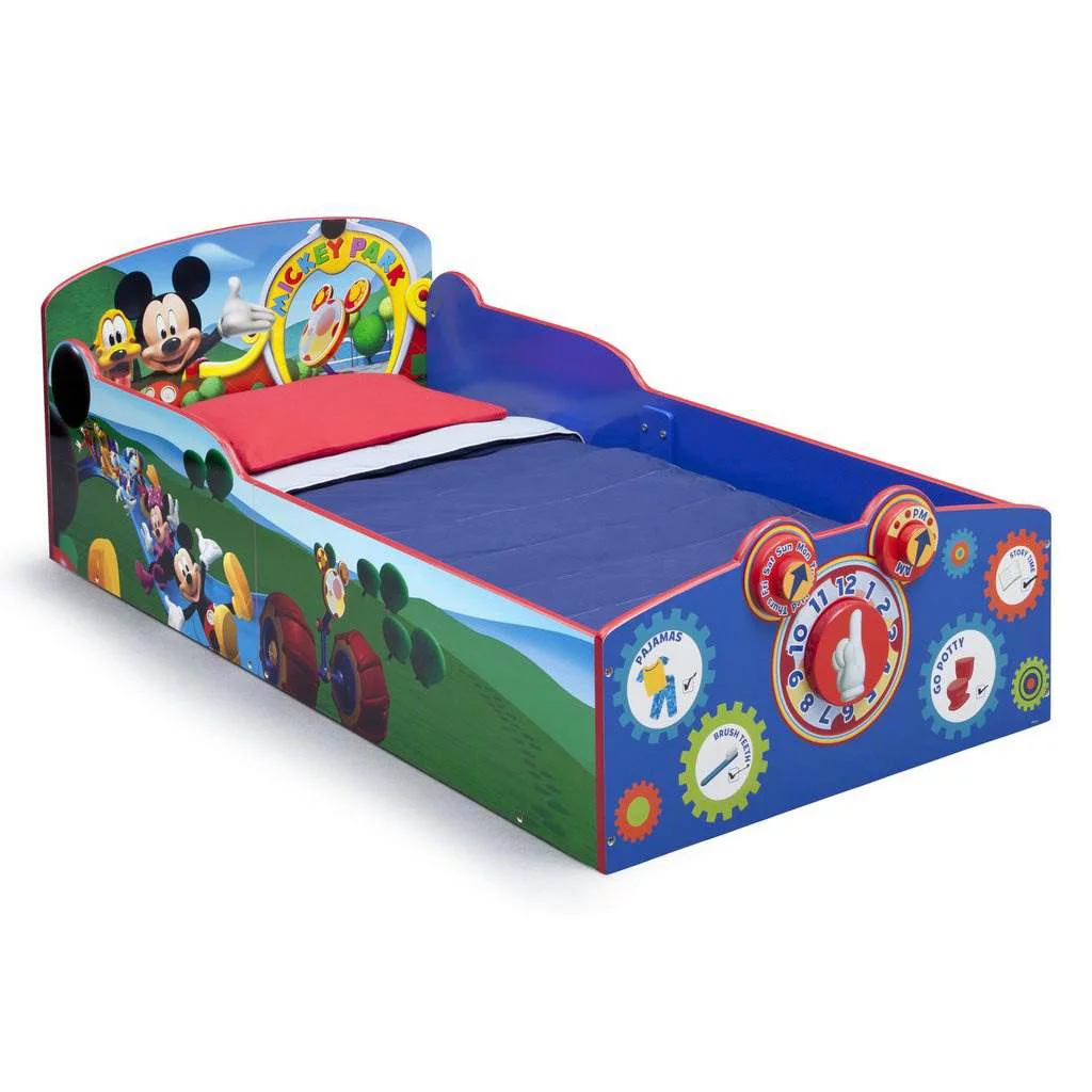 Delta Children Mickey Mouse Interactive Wood Toddler Bed Kids Bedroom Furniture
