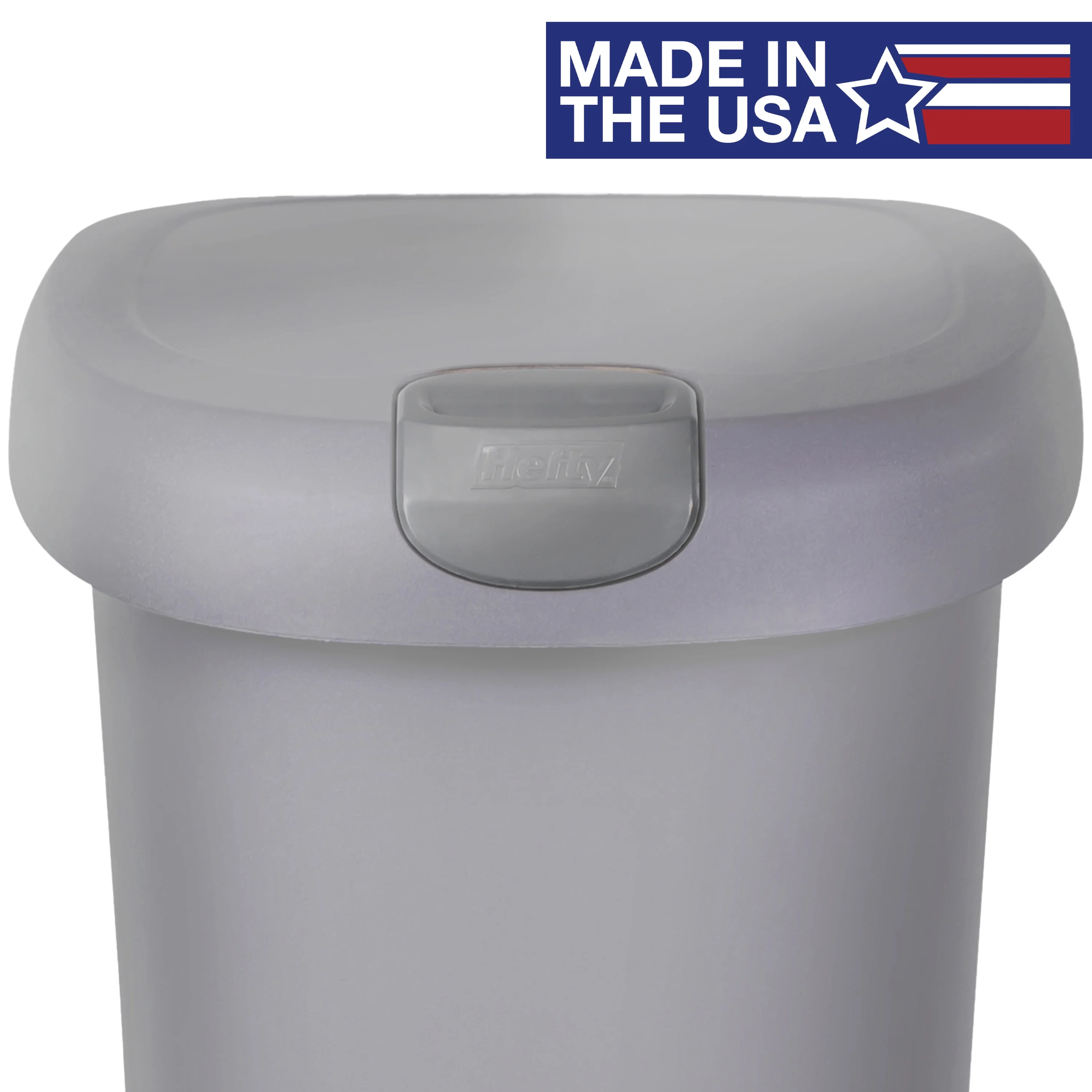 Hefty 12 Gallon Trash Can, Plastic Slim Lockable Step On Kitchen Trash Can, Gray
