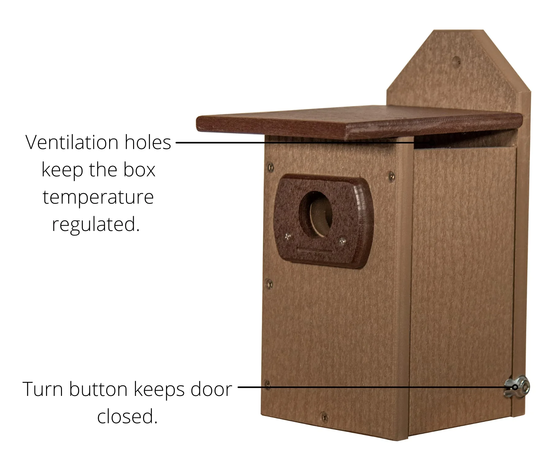 JCs Wildlife Recycled Poly Lumber Standard Bluebird Bird House (Brown and Brown)