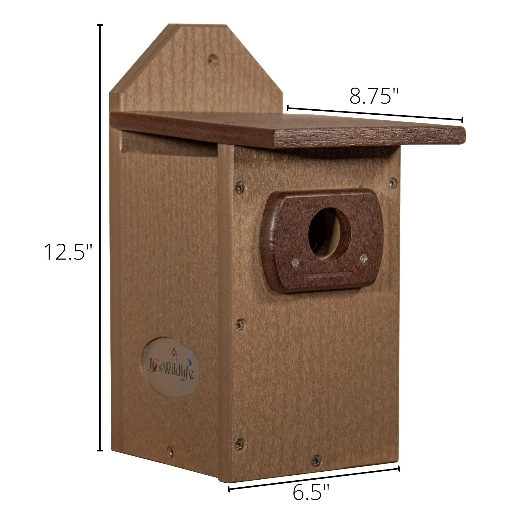 JCs Wildlife Recycled Poly Lumber Standard Bluebird Bird House (Brown and Brown)
