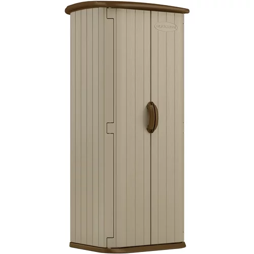 Suncast 20 cu. ft. Resin Vertical Utility Shed, Sand, BMS1500SW