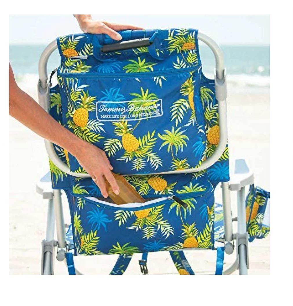 Tommy Bahama 2 2016 Backpack Cooler Beach Chair with Storage Pouch and Towel Bar (Green Floral)