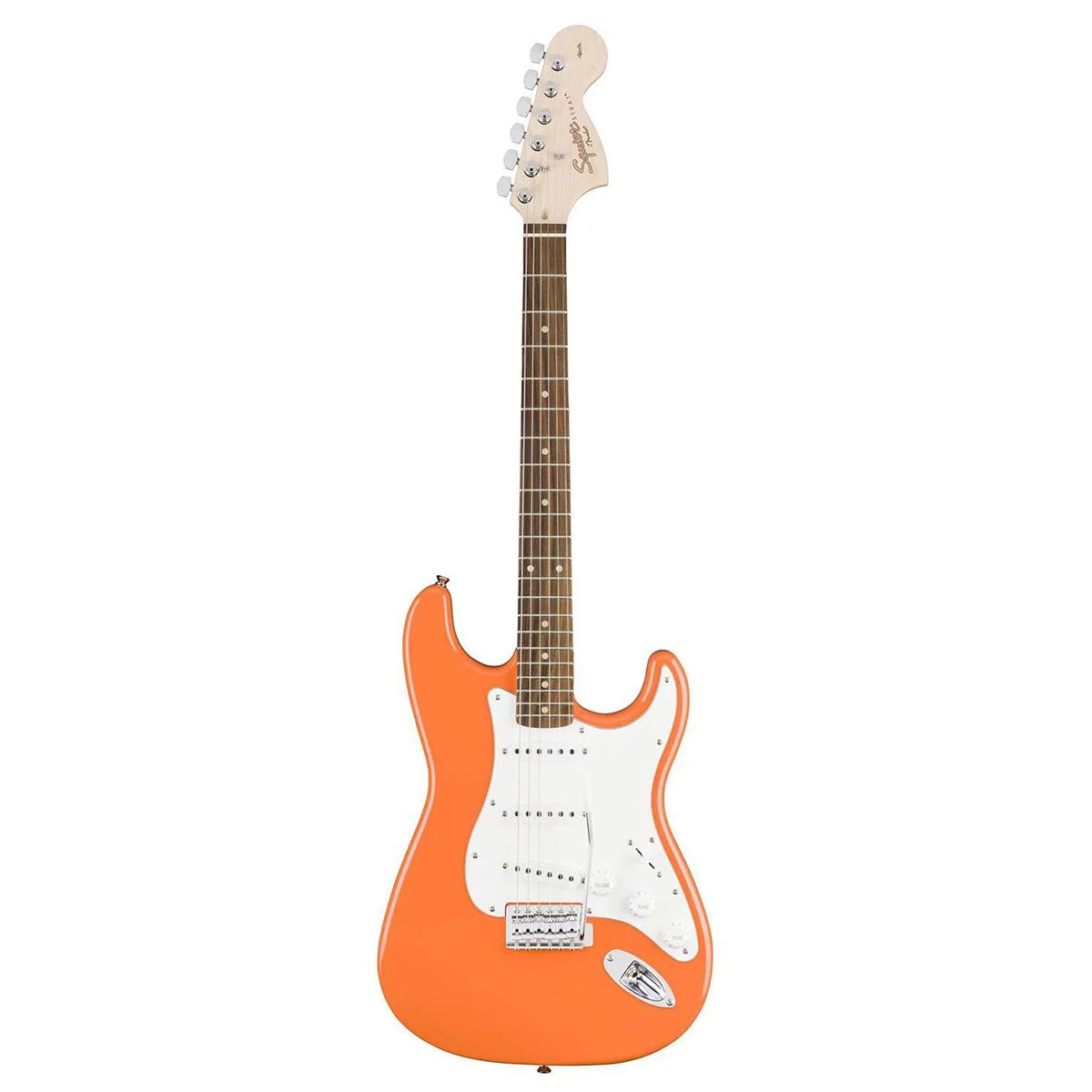 Squier Affinity Series Stratocaster Electric Guitar (Competition Orange, Indian Laurel Fretboard)
