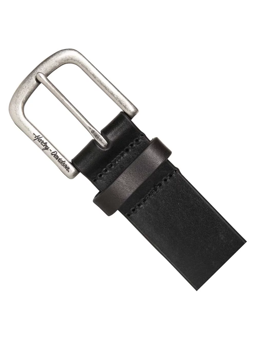 Harley-Davidson Women's Embossed Winged B&S Genuine Leather Belt - Black (XL), Harley Davidson