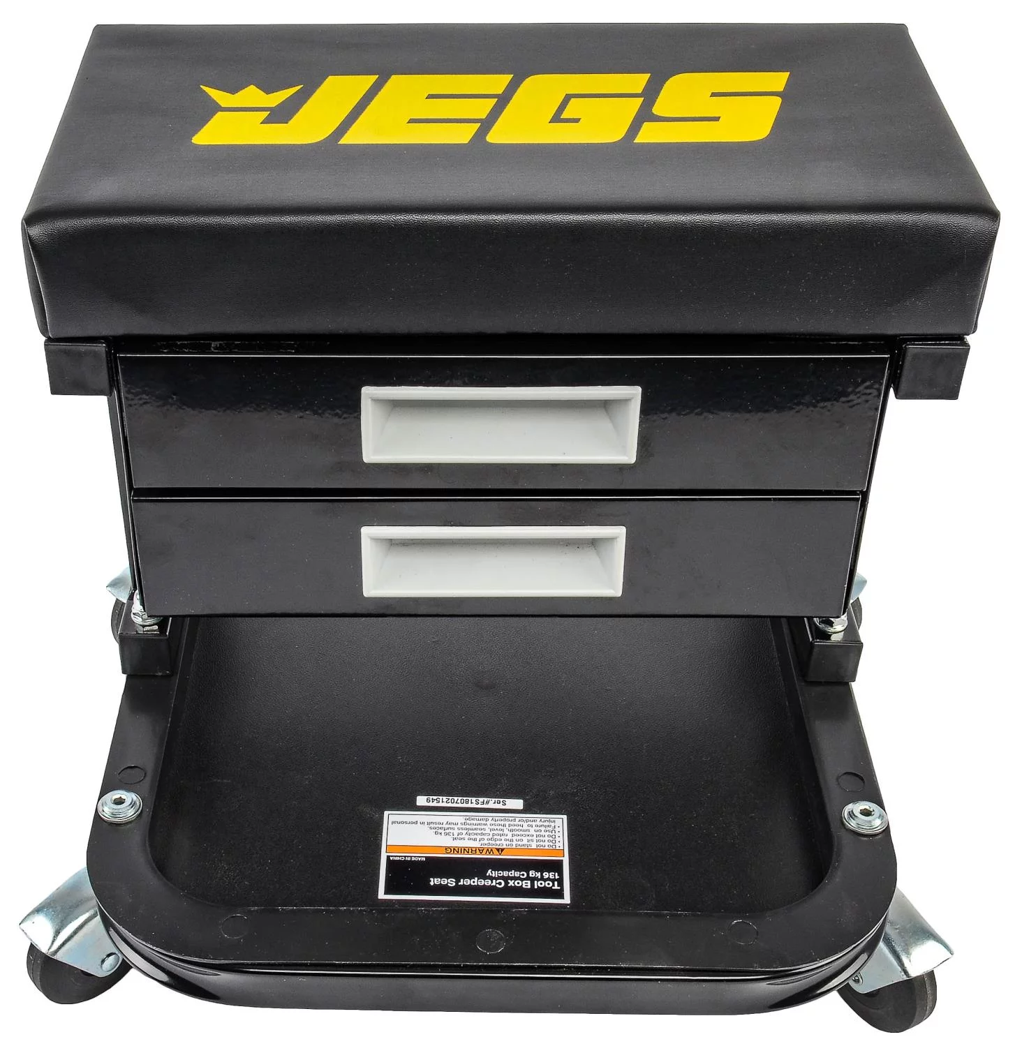 JEGS 81168 Mechanic Seat Capacity: 300 lbs. Seat Height: 14 in. Padded Seat: 14