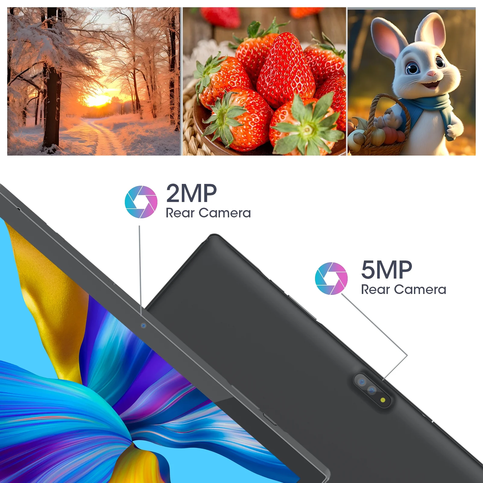 CWOWDEFU 10 Inch Android 13 Tablet 2024, 4(3+1) GB+64GB 512GB Expand, 5G Wi-Fi 10.1 inch Tablet GPS, Black