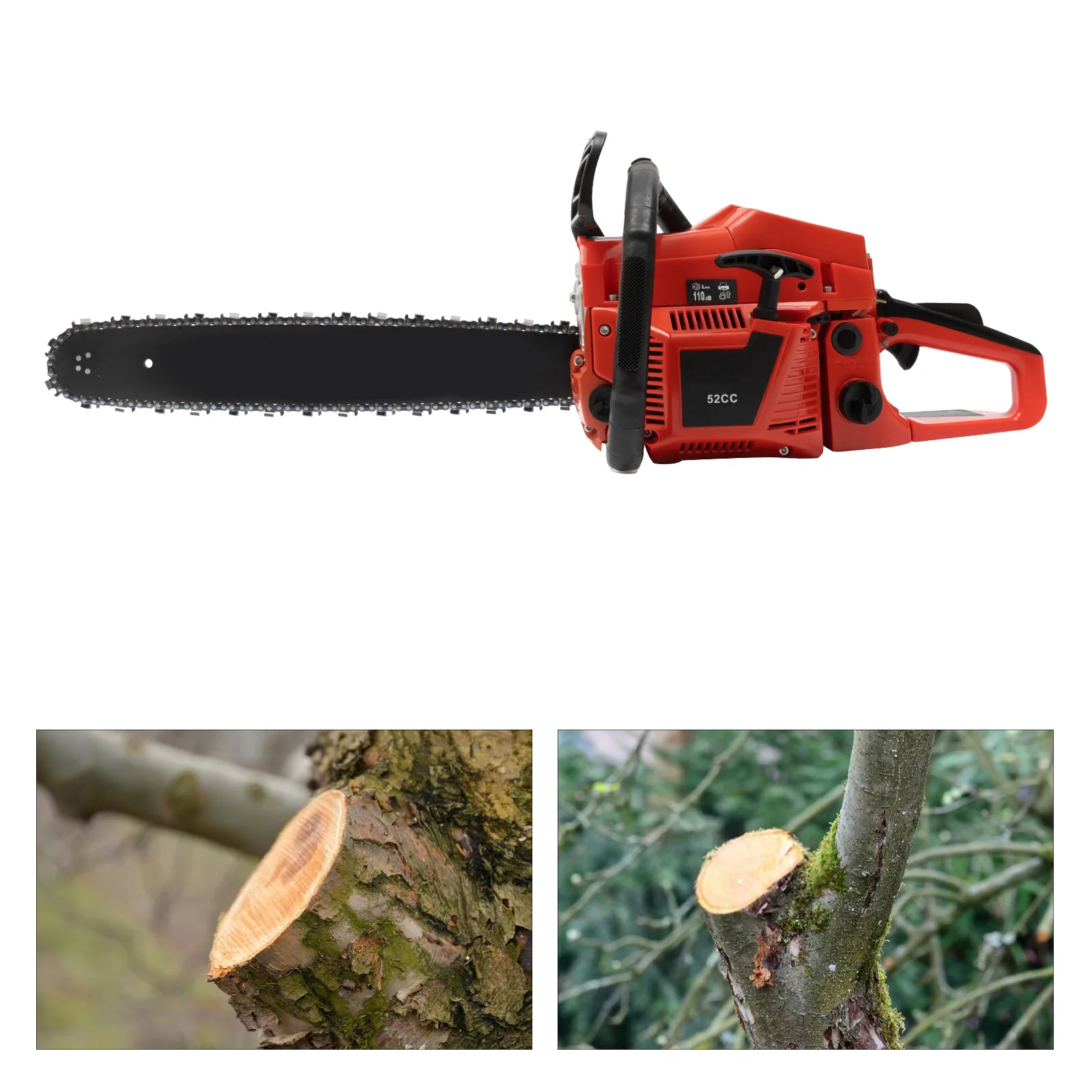 TOOL1SHOoo 2.2KW Gas Powered Chainsaw 20Inch 52cc 2 Stroke Petrol Chain Saw Cutting Tree