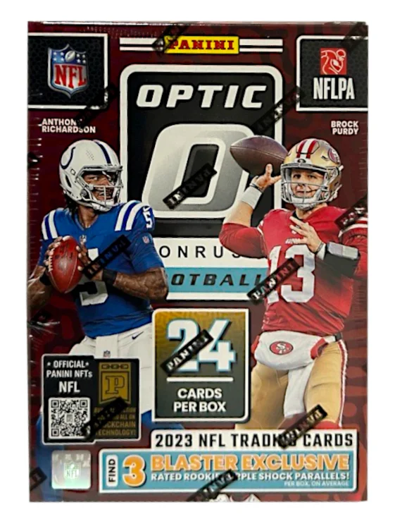 2023 NFL Panini Donruss Optic Football Blaster Box (Rated Rokie Purple Shock Parallels)