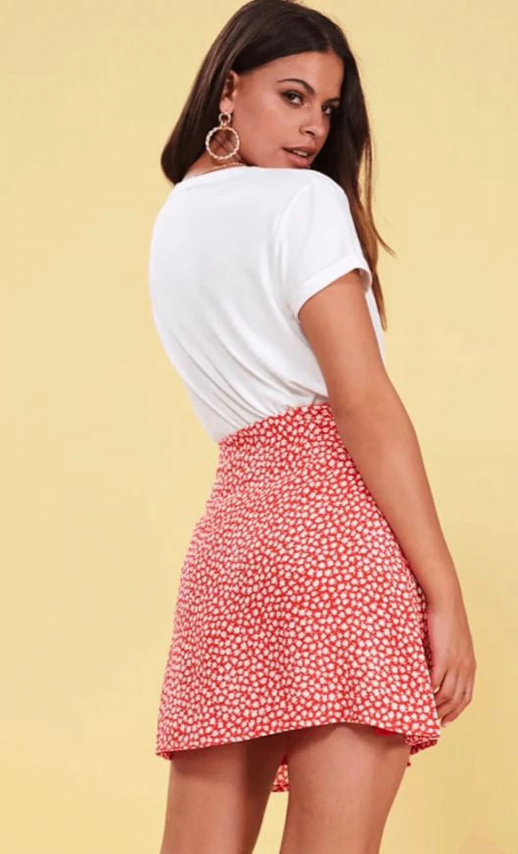 Mink Pink Women's Orange Tiny Bloom Mini Skirt, S