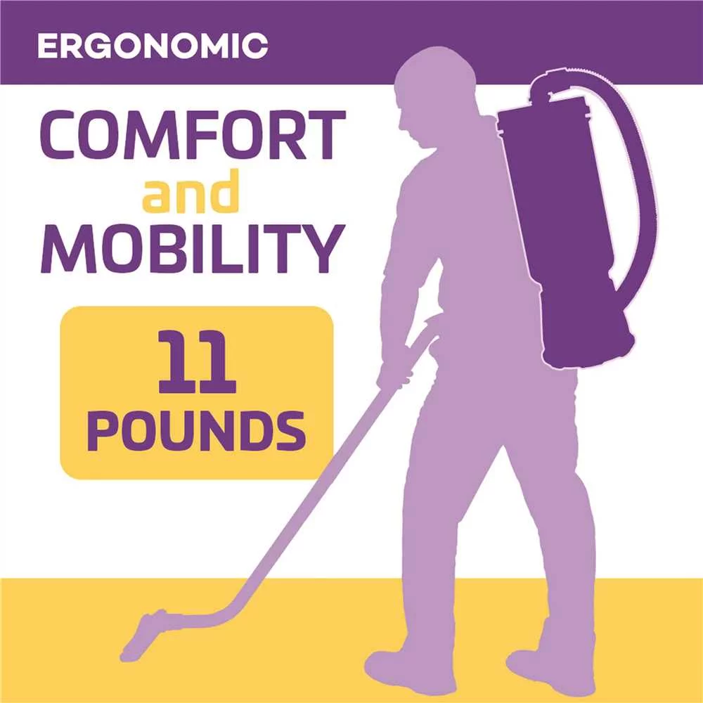 ProTeam 107109 CoachVac 10 Quart Backpack Vacuum with 2 Piece Wand Tool Kit