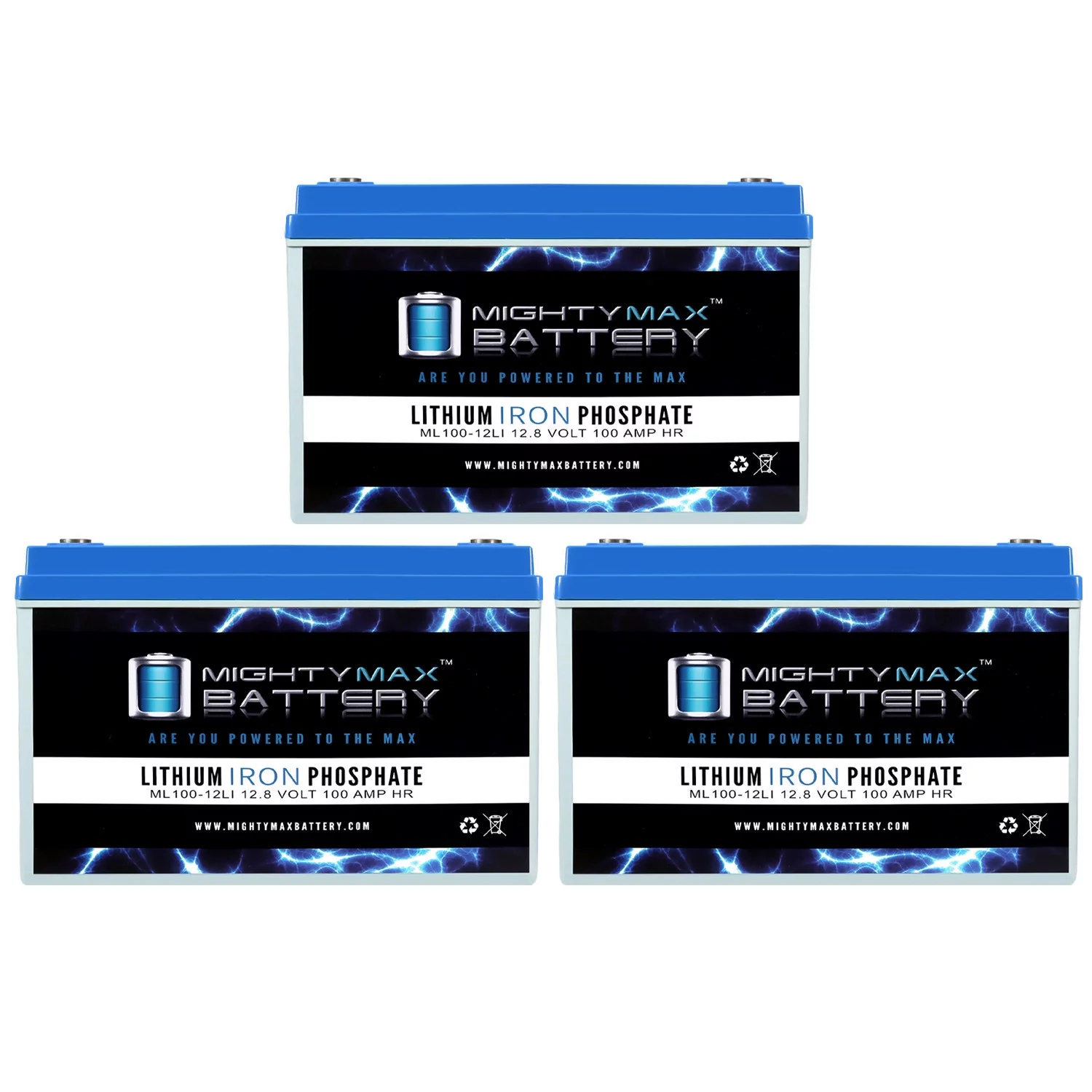 12V 100AH Lithium Replacement Battery Compatible with Odyssey PC1700 - 3 Pack