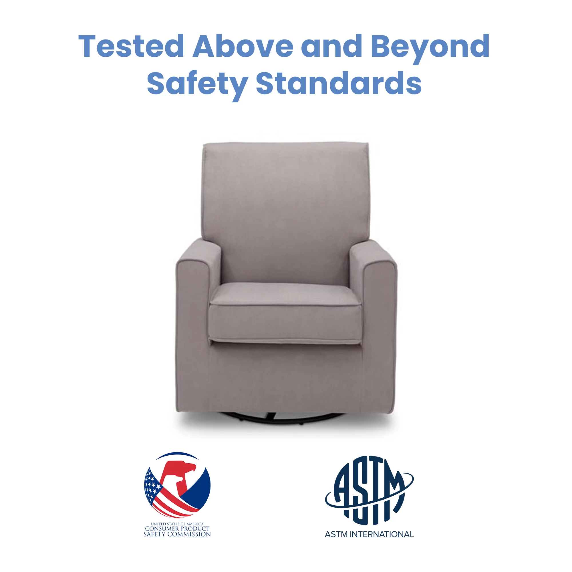 Delta Children Ava Nursery Glider Swivel Rocker Chair, Gray