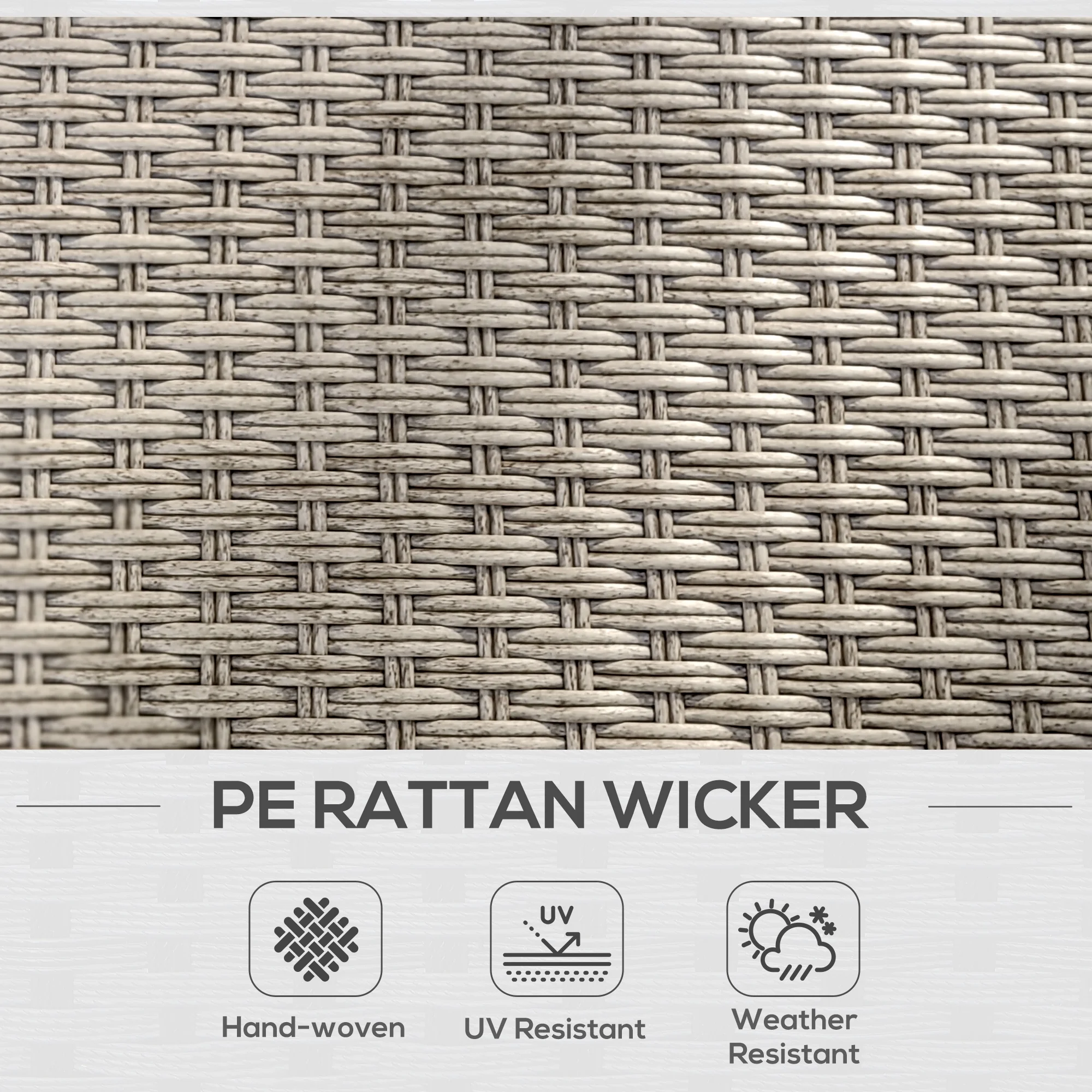 Outsunny 5 PCs Patio Furniture Set with Sofa, Chaise Lounge, Table, Cream