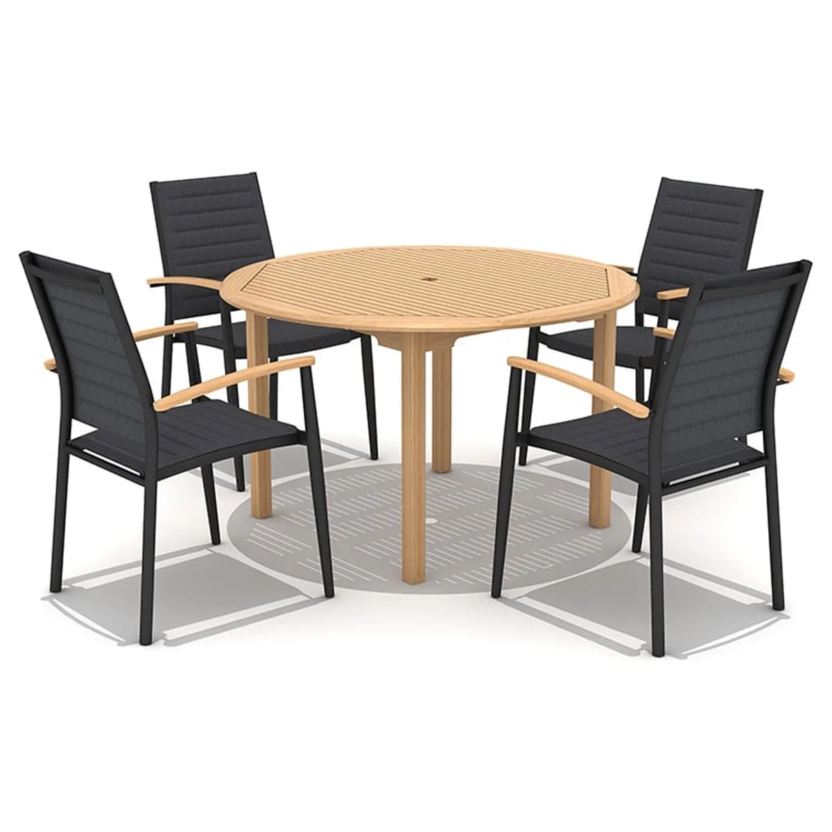Amazonia Manly Beach 5-Piece Teak Wood 100% FSC Round Patio Dining Set