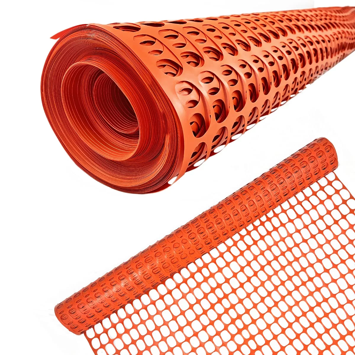Ashman Plastic Mesh Fence Orange Color, Construction Barrier Netting, 4'x200' feet, 1 Roll.