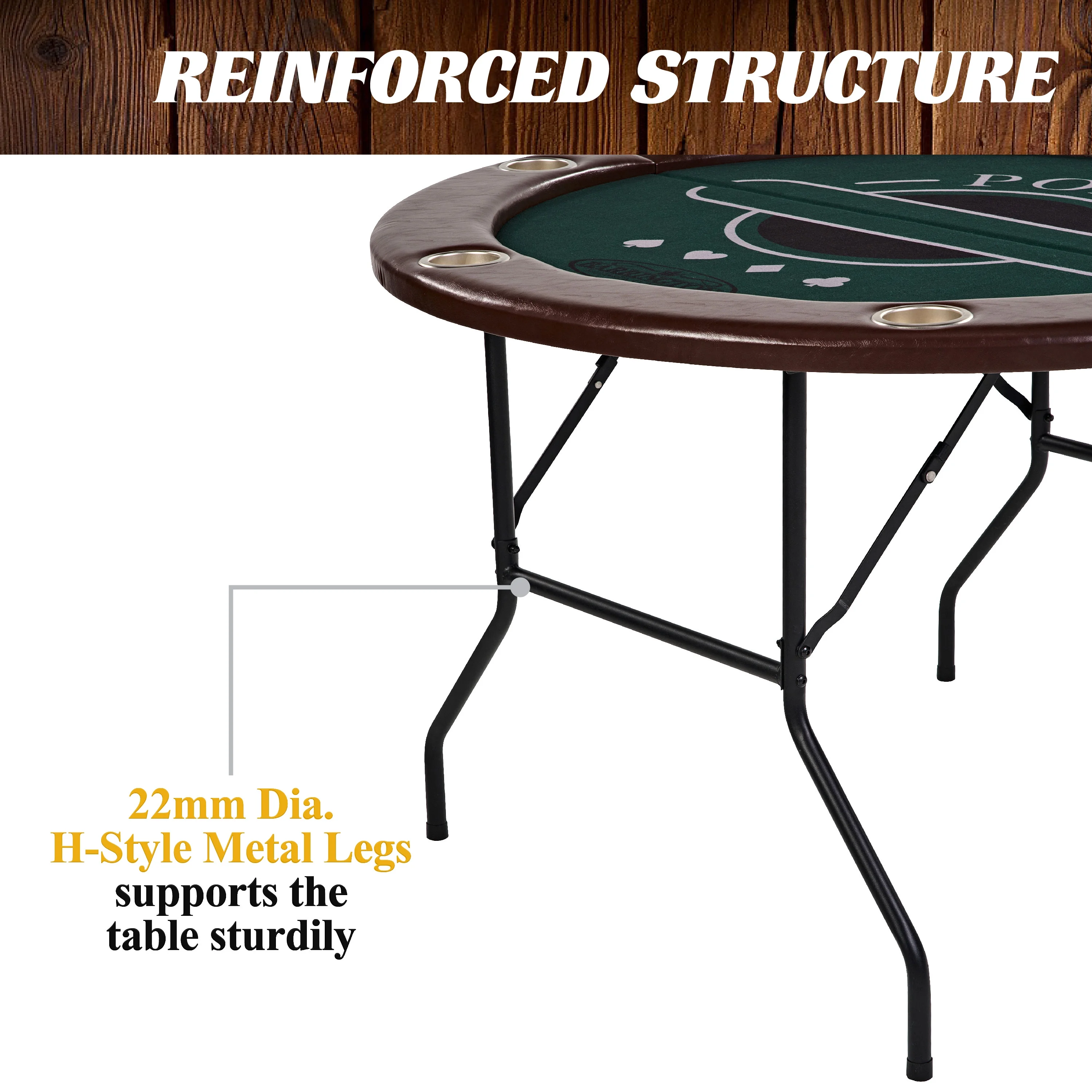 Barrington 6-Person Folding Poker Table with 11 Gram Poker Chips and Card Set