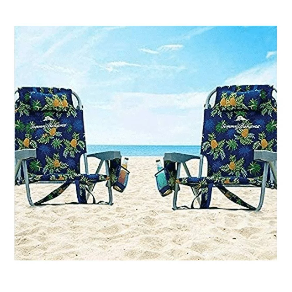 Tommy Bahama 2 2016 Backpack Cooler Beach Chair with Storage Pouch and Towel Bar (Green Floral)