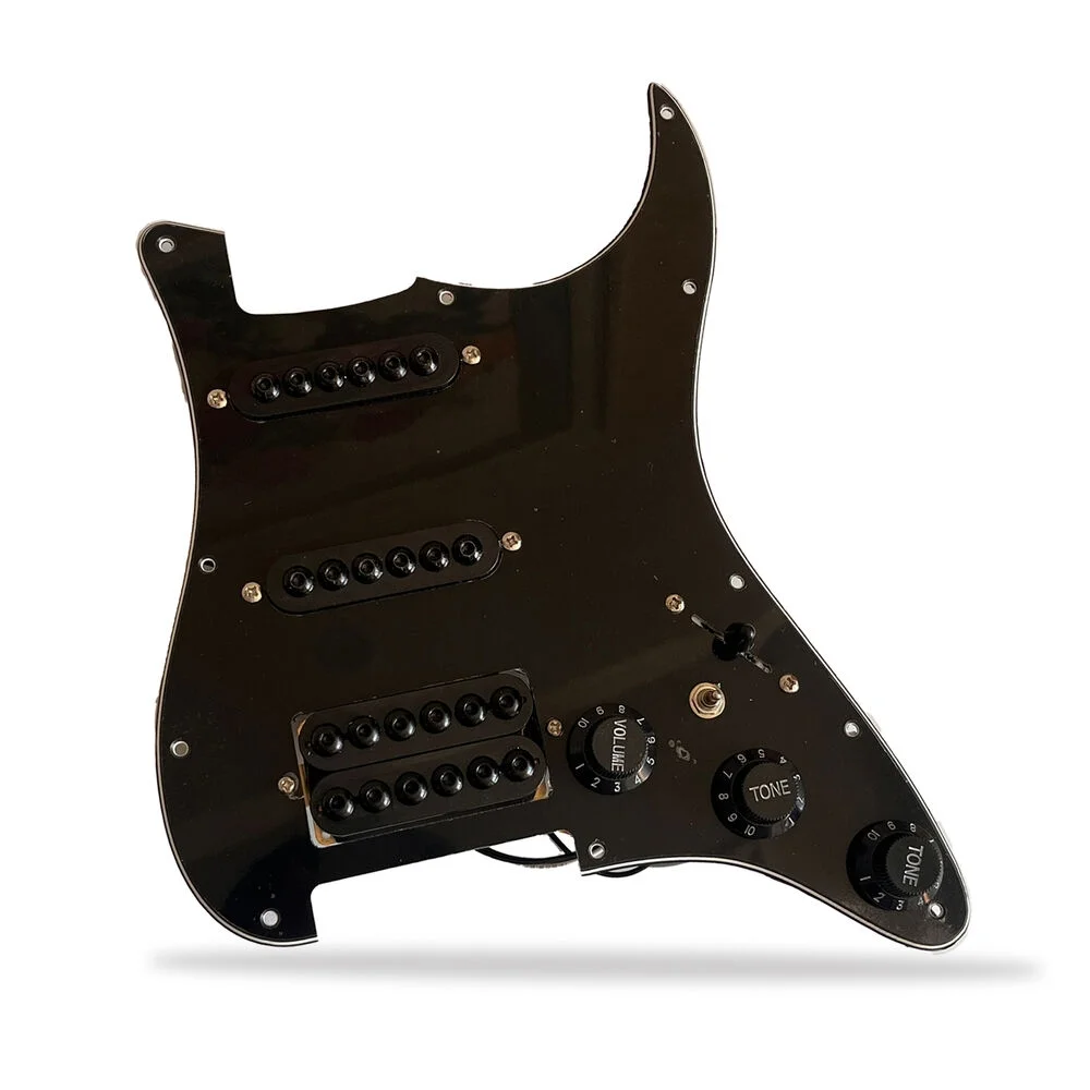 11-Hole SSH Prewired Loaded Pickguard with Humbucker Pickups Set for Fender Squier Strat Electric Guitar