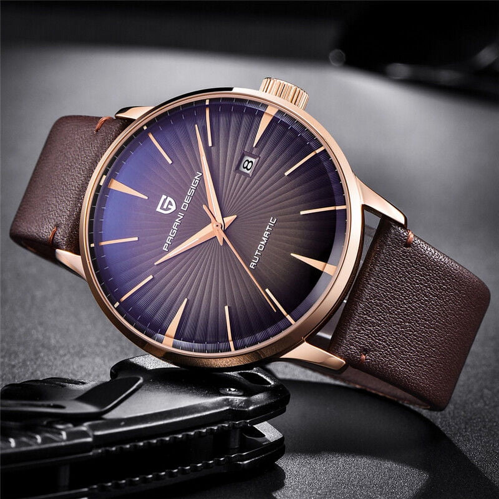 PAGANI DESIGN Luxury Mens Automatic Watches Genuine Leather Band Business Watch
