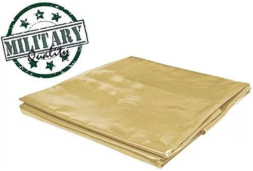 PVC Vinyl Cover Waterproof UV Resistant Heavy Duty Vinyl Tarp 13oz 18 Mil -TAN (5x7)
