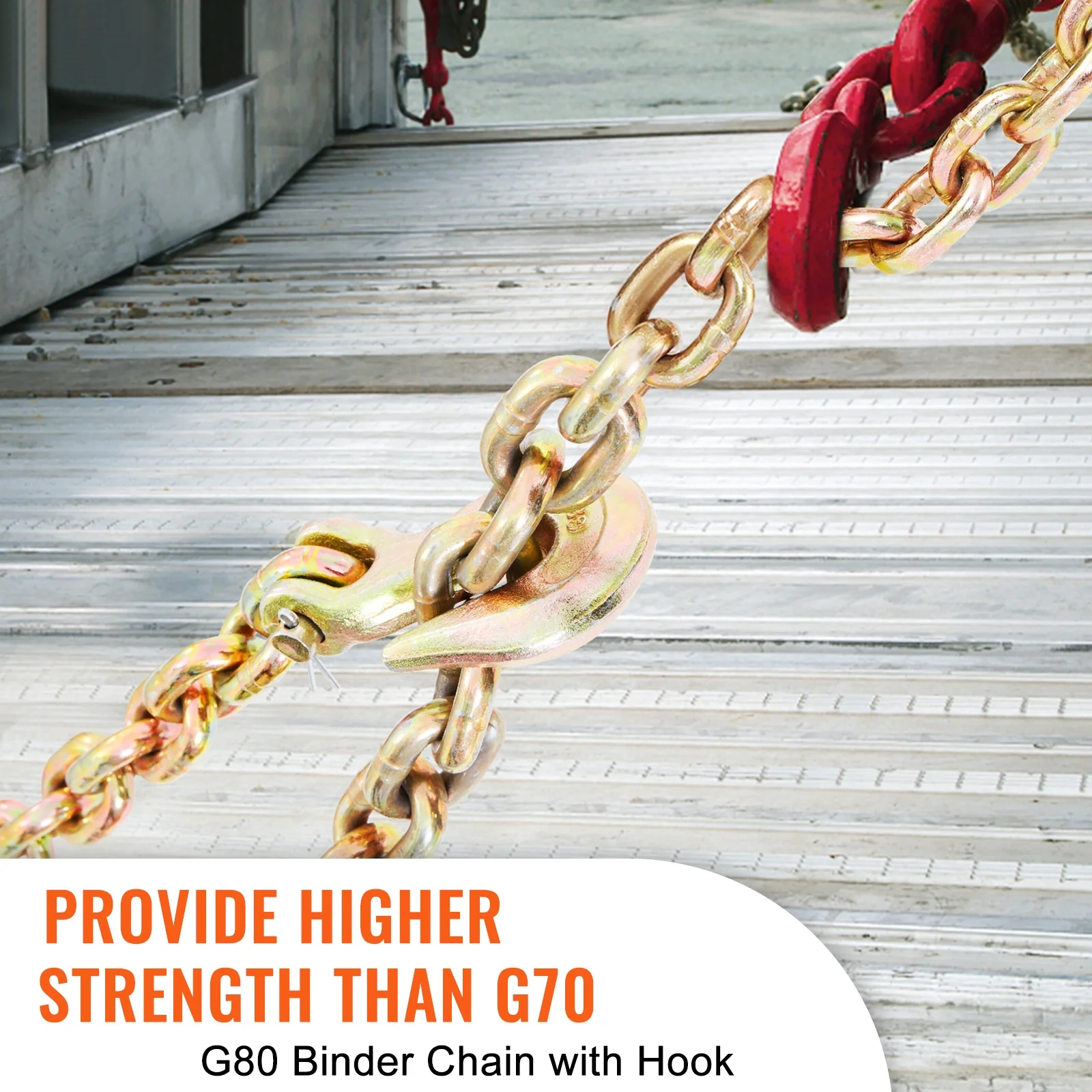 SKYSHALO Bundle Chain G80 Tow Chain with Hook 7100 lb. Load 3/8 in. x 20 in. 2-Pack