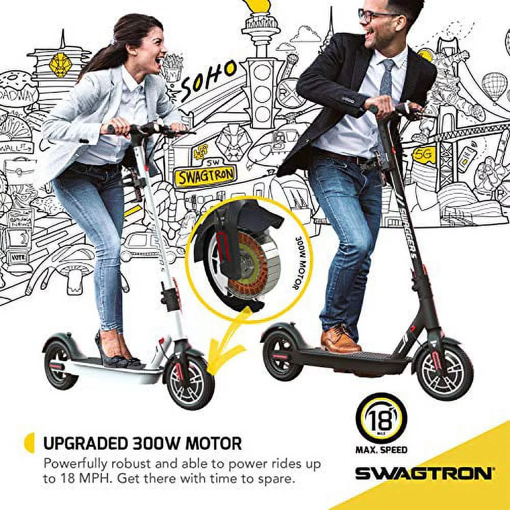 Swagtron - Swagger 5 Elite Electric Smart Scooter - Silver