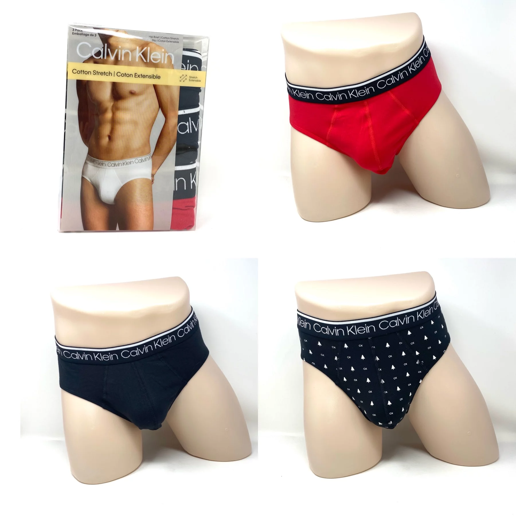 Calvin Klein 3 Pack Men's Size Underwear NP24200621 Cotton Stretch CK Hip Briefs