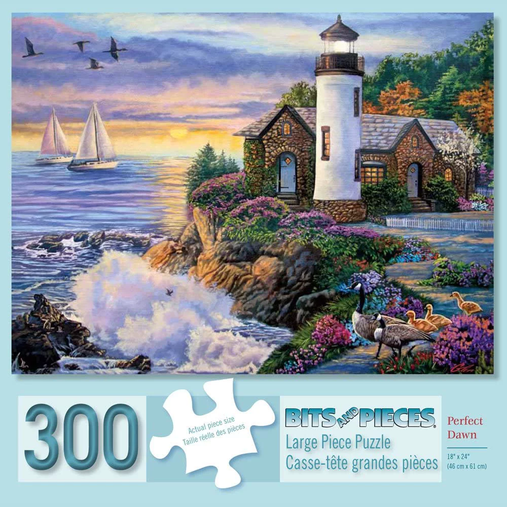 Bits and Pieces - 300 Piece Jigsaw Puzzle for Adults - Perfect Dawn by Artist Laura Glen Lawson - Measures 18