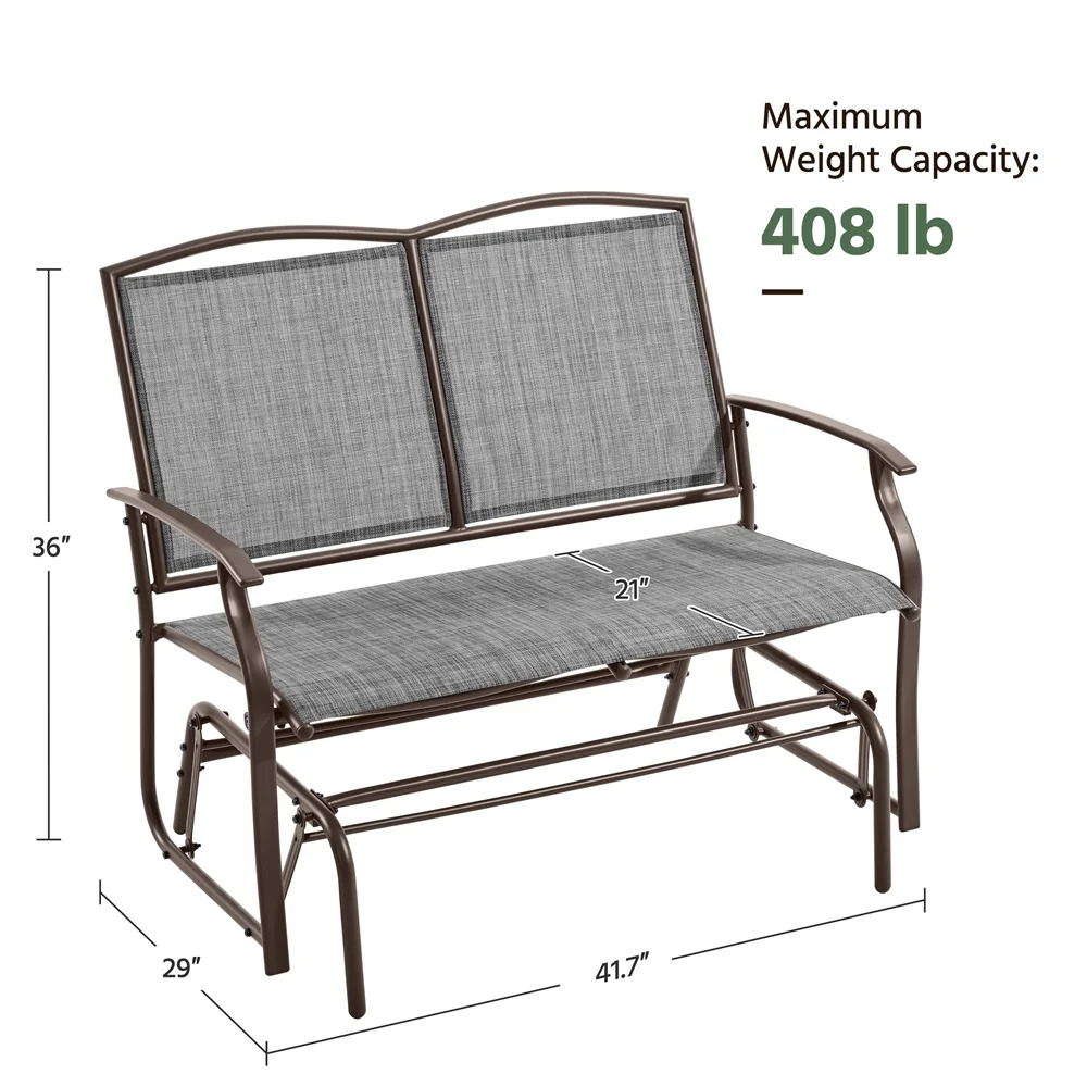 Yaheetech 2-Person Patio Glider Bench with Steel Frame, Gray