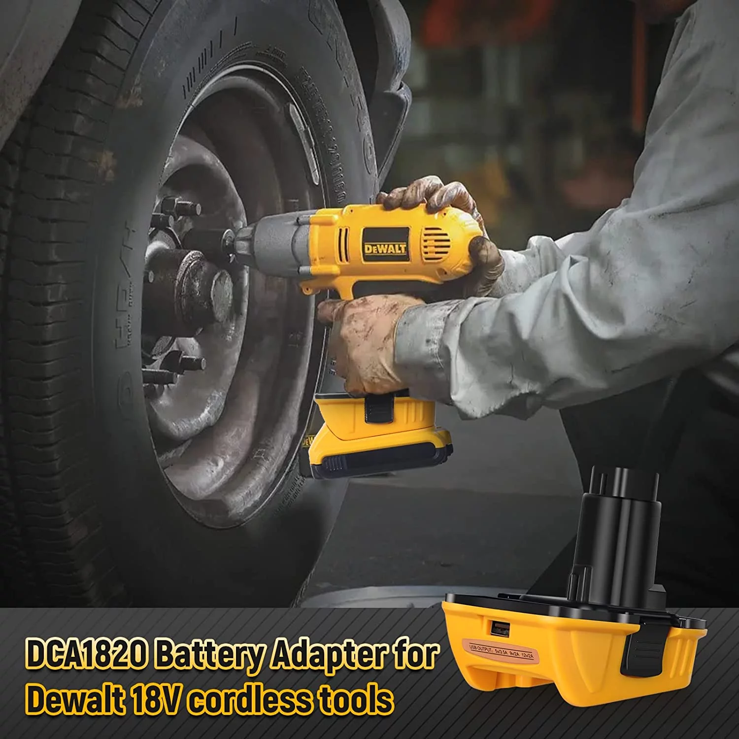 DCA1820 Dewalt 20V Battery Adapter for Dewalt 18V Tools Compatible with 20V MAX XR Lithium Battery DCB200 DCB201 DCB203 DCB203BT DCB204 DCB205 DCB206