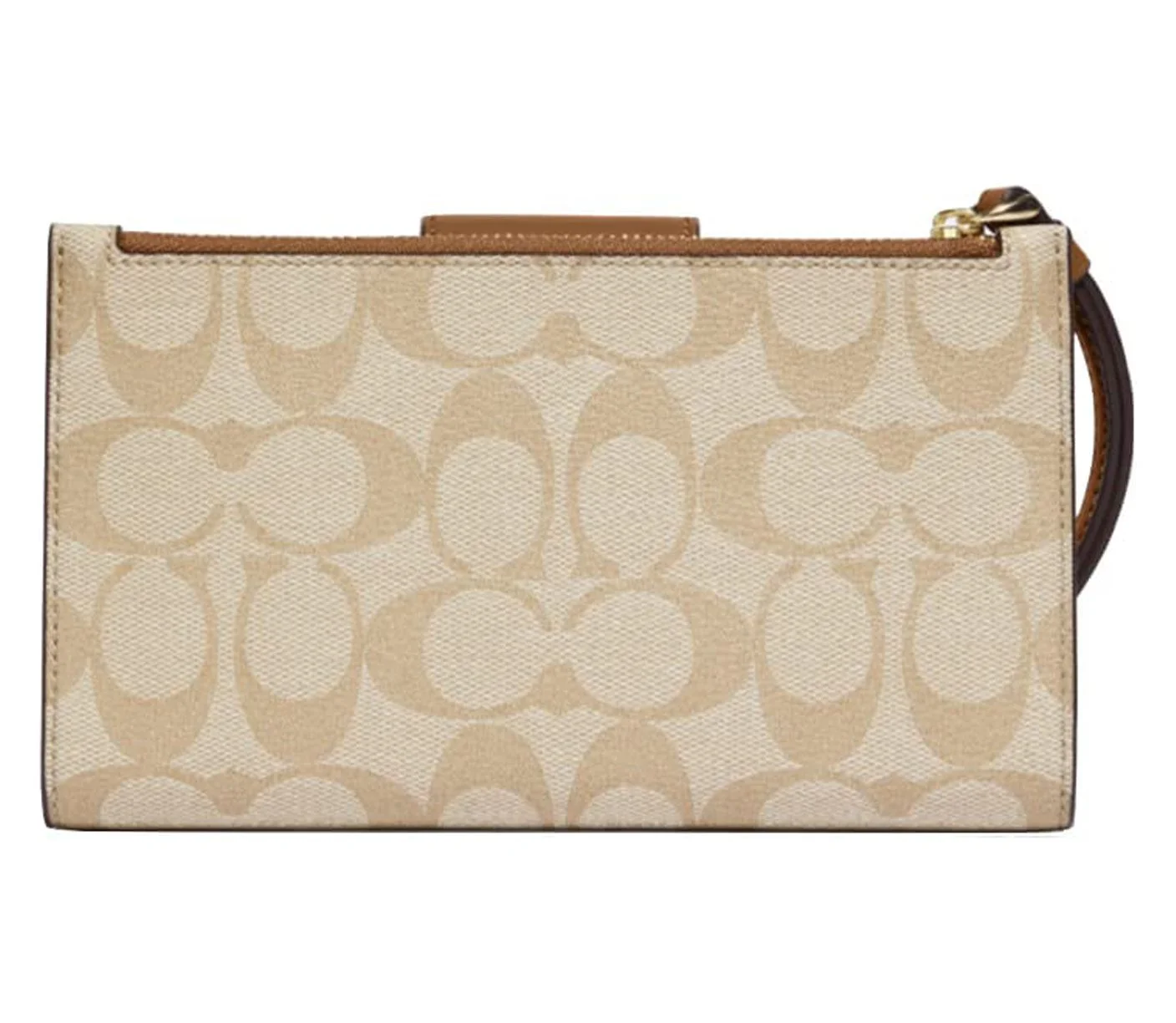 Coach Women's Tech Phone Wallet In Colorblock Signature Canvas (Light Khaki / Light Saddle)