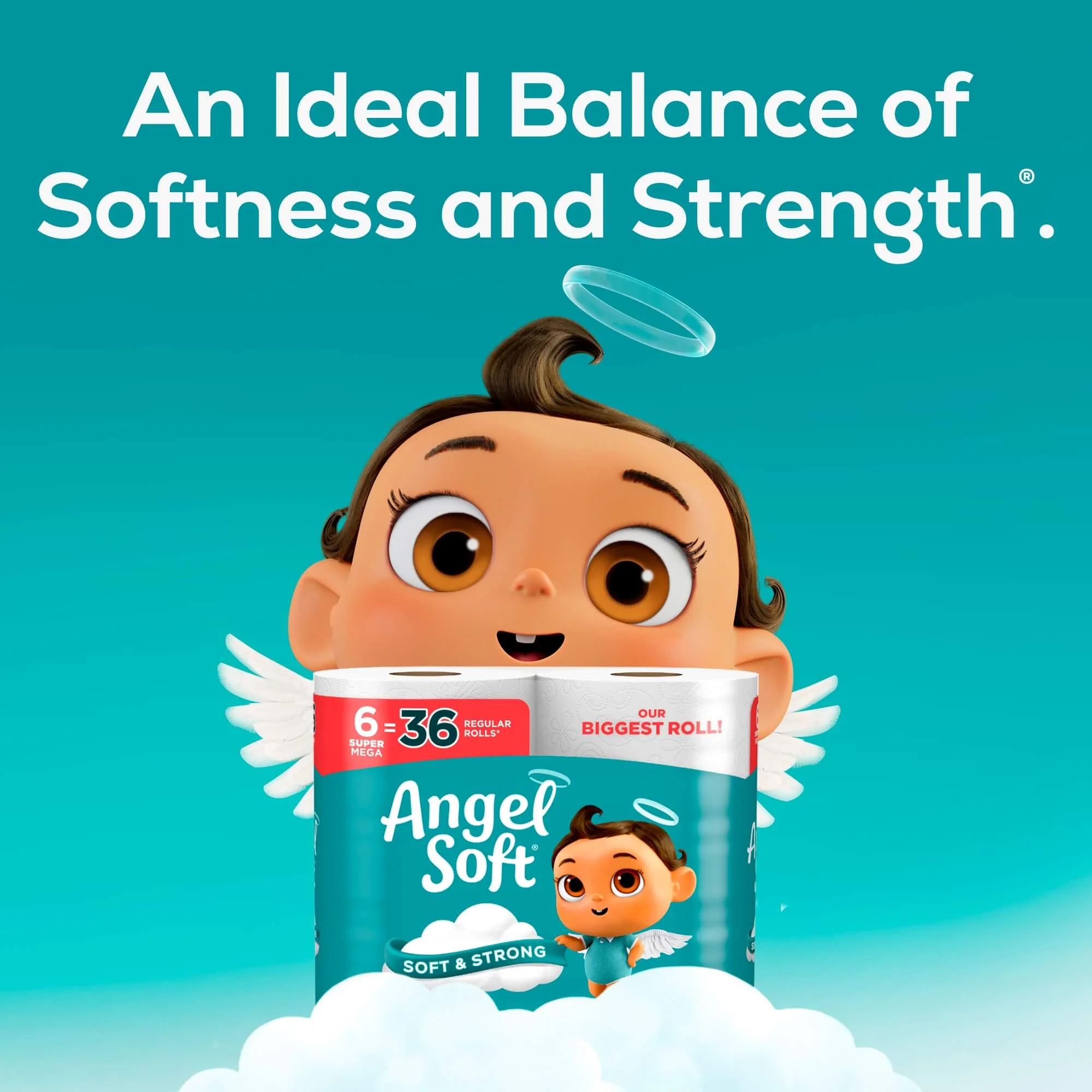 Angel Soft Toilet Paper, 12 Super Mega Rolls
