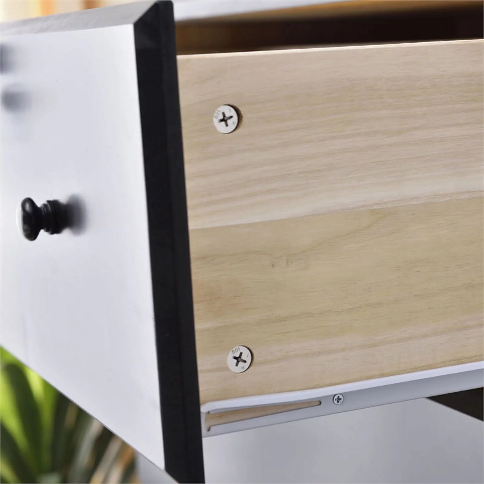 Home Square 2-Piece Set with Full Bed and 5-Drawer Chest Dresser in Black