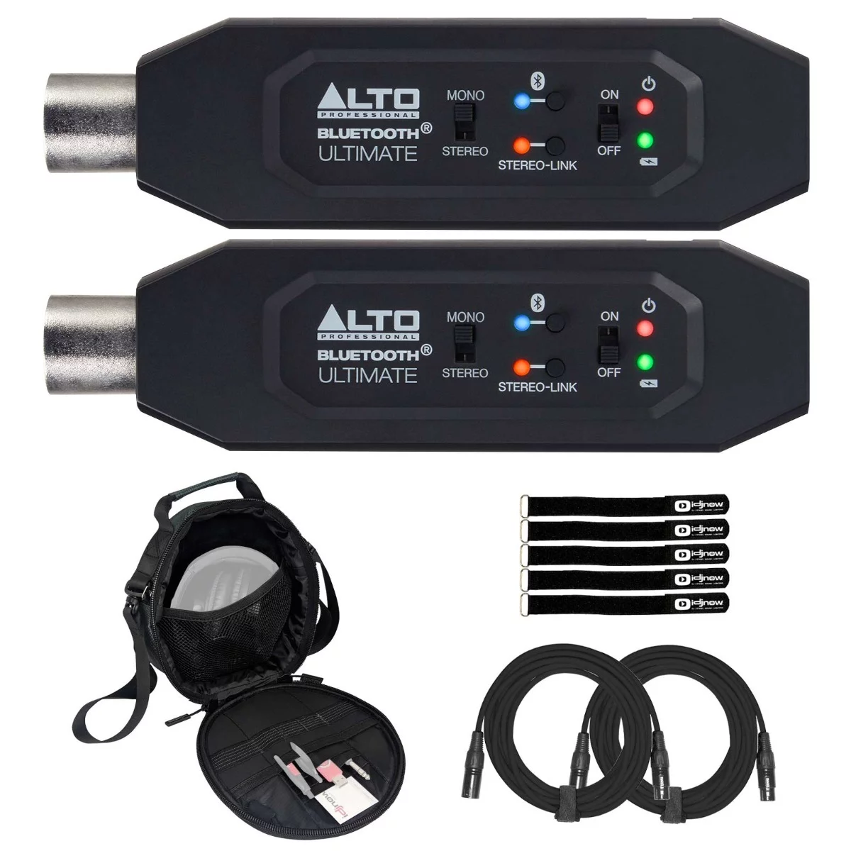 (2) Alto Professional Bluetooth Ultimate Stereo Bluetooth Adapters with Carry Case Package
